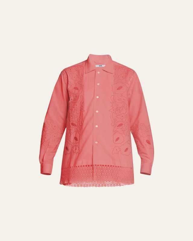 Braided Couching Lace-Trim Shirt